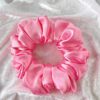 Ροζ Απαλό Σατέν Scrunchies